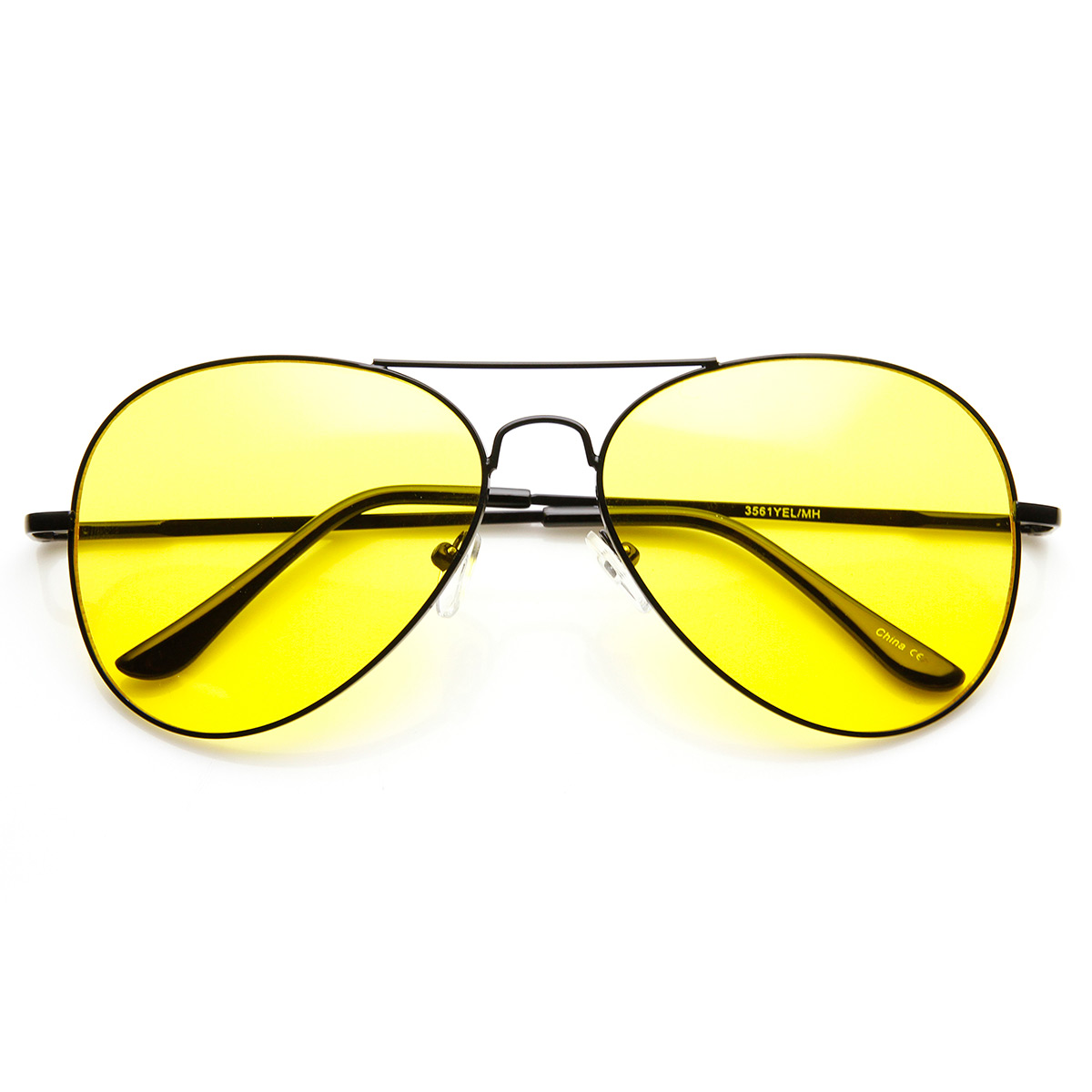 Sunglassla Classic Metal Frame Yellow Tinted Night Driving Aviator Sunglasses Ebay